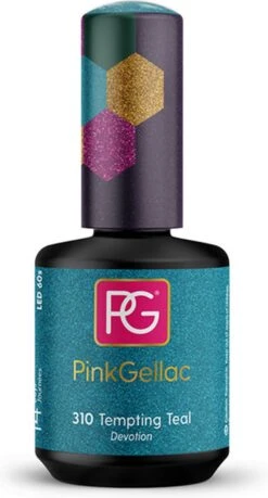 Pink Gellac - Tempting Teal - Gellak - Vegan - Blauw - Glanzend - 15ml -Glam Make-up Verkoop 646x1200