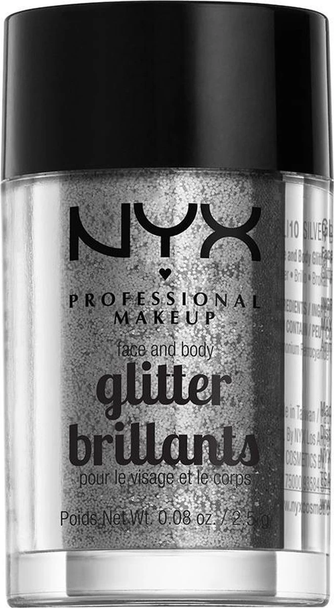 NYX PROFESSIONAL MAKEUP FACE & BODY GLITTER - SILVER 1 NYX PROFESSIONAL MAKEUP FACE & BODY GLITTER - SILVER
