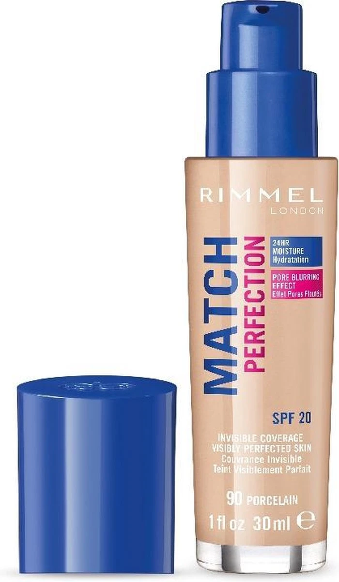 Rimmel London Match Perfection Foundation 090 Porcelain 2 Rimmel London Match Perfection Foundation 090 Porcelain - Afbeelding 2