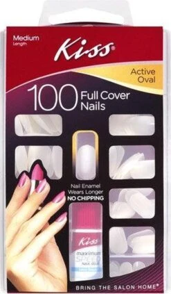 Kiss Nagel&lijm Active Oval 100 St -Glam Make-up Verkoop 700x1200