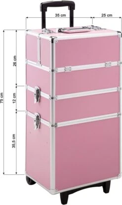 TecTake Cosmetica Koffer Met 3 Etages - Roze - Make-up Koffer -Glam Make-up Verkoop 715x1200 6