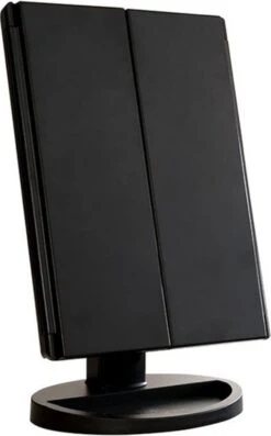 UNIQ Trifold Make Up Spiegel Met LED Verlichting En 2 Vergrootspiegels - Staande Spiegel - 21 LED-lampjes - Op Batterijen En USB (kabel Incl) - Zwart -Glam Make-up Verkoop 746x1200 6