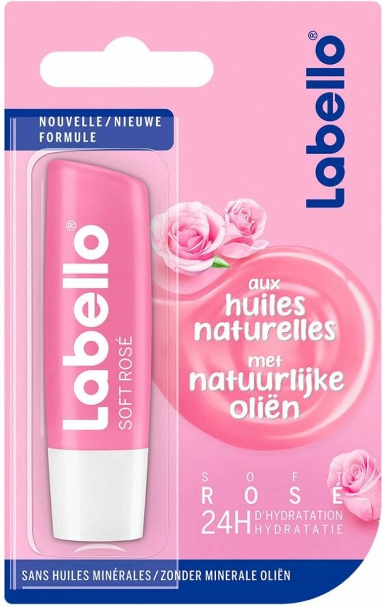 Labello - Lippenbalsem Soft Rosé - Lipverzorging - Lipbalm - Droge Lippen - 24 Uurs Werking - Dames - Meisjes - Kunststof - Roze 1 Labello - Lippenbalsem Soft Rosé - Lipverzorging - Lipbalm - Droge Lippen - 24 Uurs Werking - Dames - Meisjes - Kunststof - Roze