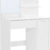 MIRA Home - Kaptafel - Make-up Tafel - Wit - Spaanplaat - 80x40x132cm