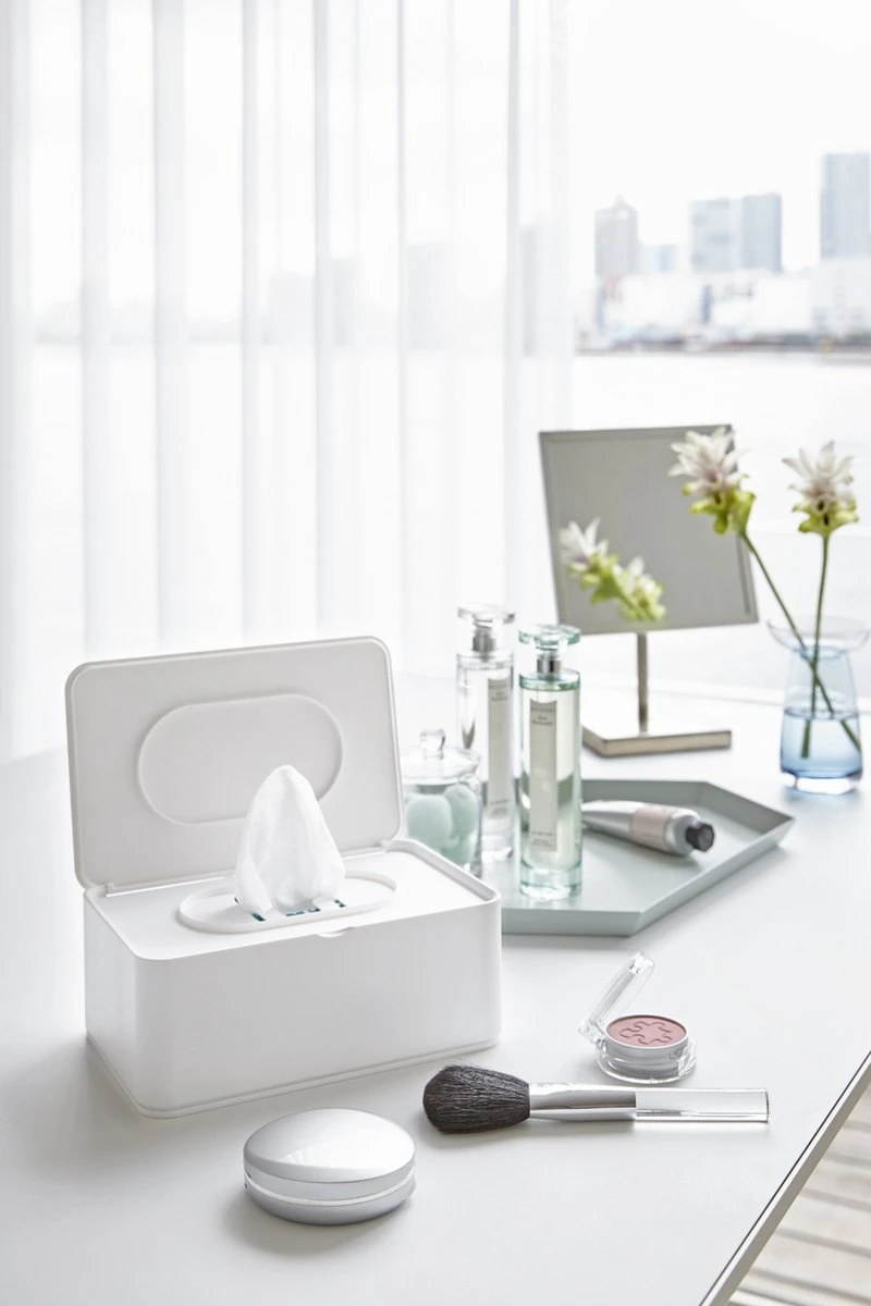 Yamazaki Bakje Voor Vochtige Doekjes - Wit - Met Deksel 8 Yamazaki Bakje Voor Vochtige Doekjes - Wit - Met Deksel - Afbeelding 8