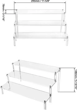 QWORK 3-laags Acryl Displaystandaard, Transparant Acryl Display Riser Plank Voor Figuren, Sieraden, Cupcake, Lippenstift, Nagellak, Kruiden, 30x21x15cm 13 QWORK 3-laags Acryl Displaystandaard, Transparant Acryl Display Riser Plank Voor Figuren, Sieraden, Cupcake, Lippenstift, Nagellak, Kruiden, 30x21x15cm -Glam Make-up Verkoop 843x1200 1