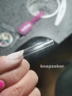 Merkloos Gel Flex 250 Nageltips Met Lijm - Transparant XXL Long Coffin Half Cover C Nail Tips- French Nail Art Acryl Nagels & Gelnagels -Hoge Kwaliteit -Glam Make-up Verkoop 899x1200