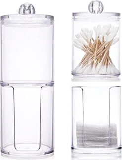 Without Lemon - Wattenstaafjes En Wattenschijfjes Houder - Dubbel Transparant Opberghouder - Opbergdoosje - Makeup Organizer - Open En Dichte Houder - Met Deksel - Stapelbaar -Glam Make-up Verkoop 920x1200 6