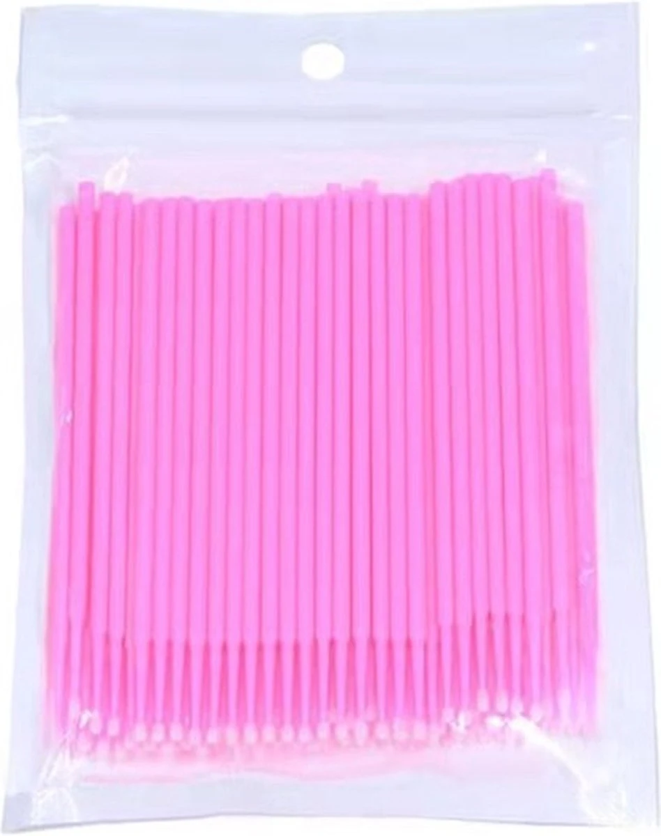 Wegwerp Microbrushes - Wimpers Uitbreiding - Individuele Lash Verwijderen - Wattenstaafje - Micro Borstel Voor Wimper Extensions Tool- Microbrush - 100stuks Roze 1 Wegwerp Microbrushes - Wimpers Uitbreiding - Individuele Lash Verwijderen - Wattenstaafje - Micro Borstel Voor Wimper Extensions Tool- Microbrush - 100stuks Roze