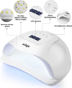 Adge - 54W LED Nageldroger Voor Gelnagels - Geschikt Voor ALLE Nagel Gellak - 36 LEDs - Met Timer 10 Adge - 54W LED Nageldroger Voor Gelnagels - Geschikt Voor ALLE Nagel Gellak - 36 LEDs - Met Timer -Glam Make-up Verkoop 972x1200