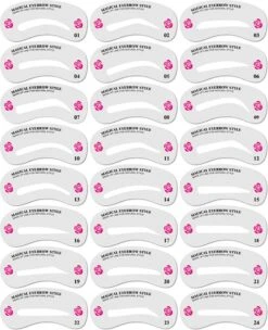 Merkloos Wenkbrauw Stencil / Wenkbrauw Sjabloon Voor Wenkbrauw Stempel - 24 Verschillende Sjablonen - Wenkbrauw Poeder En Wenkbrauwverf - Brow Stamp - Wenkbrauw Vormen - Make Up Set - Make Up Kwasten Set - Cadeau Voor Haar - Wenkbrauwsjablonen -Glam Make-up Verkoop 976x1200 6