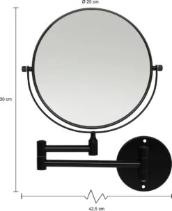 LYVION Make-up Spiegel - Scheerspiegel - Vergrootspiegel - 2 Spiegels - Voor Aan De Wand - Uitklapbaar - Verstelbaar - Cosmeticaspiegel - Dubbelzijdig - RVS - Zwart -Glam Make-up Verkoop 976x1200 7